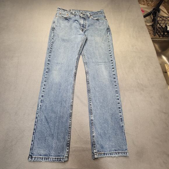 Levis 514 Jeans Mens 29x29 Blue Straight Leg Distressed Stretch Denim - Picture 1 of 11